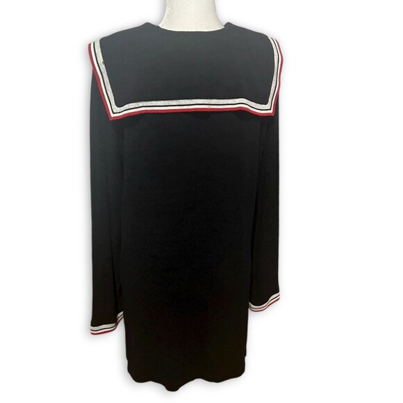 Positive Attitude Sailor Style Tunic Black Beach Cover Nautical Top Sz 18 VTG - Picture 3 of 11